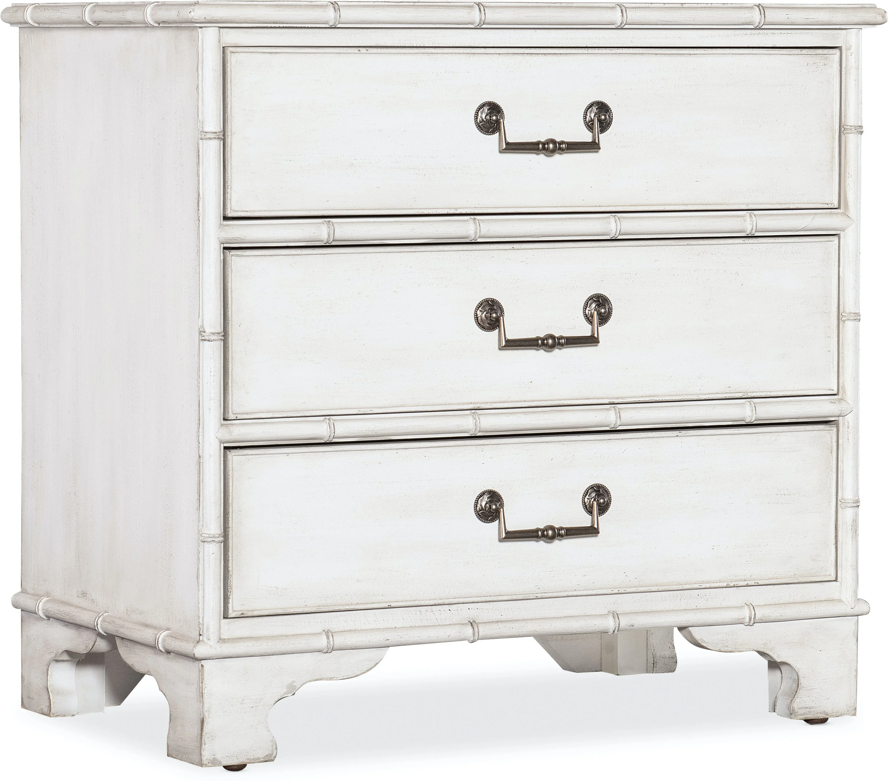 Hooker Furniture Charleston 6750-90117-06 Traditional 3-Drawer Nightstand  with Self-Closing Drawer Guides, Simon's Furniture