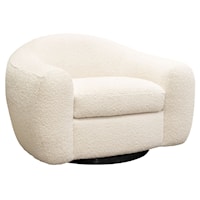 Contemporary Swivel Chair with Contoured, Curved Design