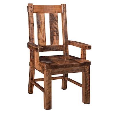 Archbold Furniture Amish Essentials Casual Dining Zachary Rough Sawn Dining Arm Chair