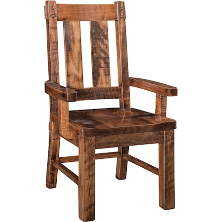 Zachary Rough Sawn Dining Arm Chair