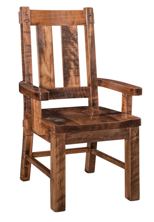 Zachary Rough Sawn Dining Arm Chair