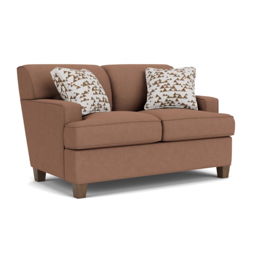 Contemporary Loveseat with Track Arms