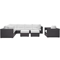 9 Piece Outdoor Patio Sectional Set