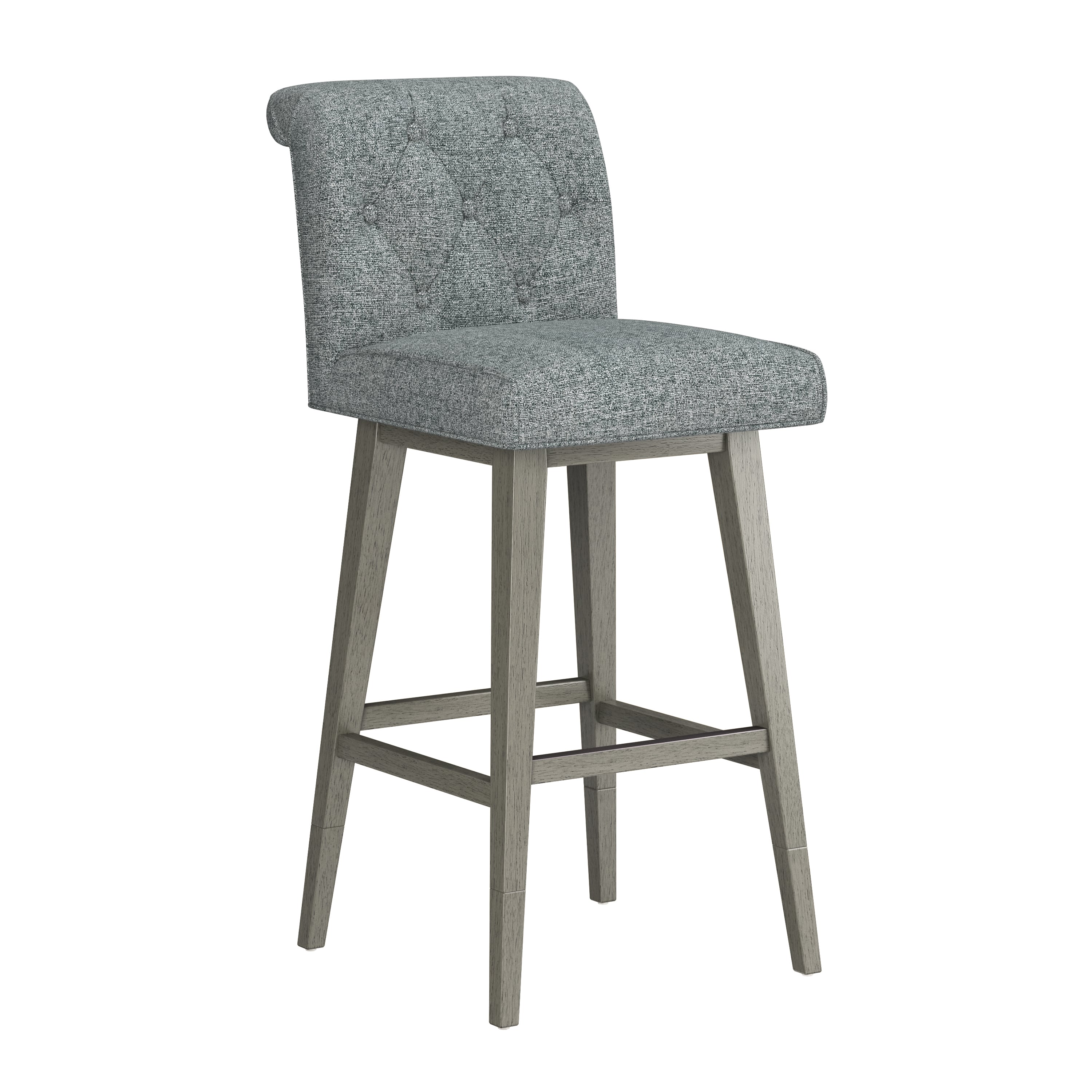 Tufted Adjustable Swivel Stool