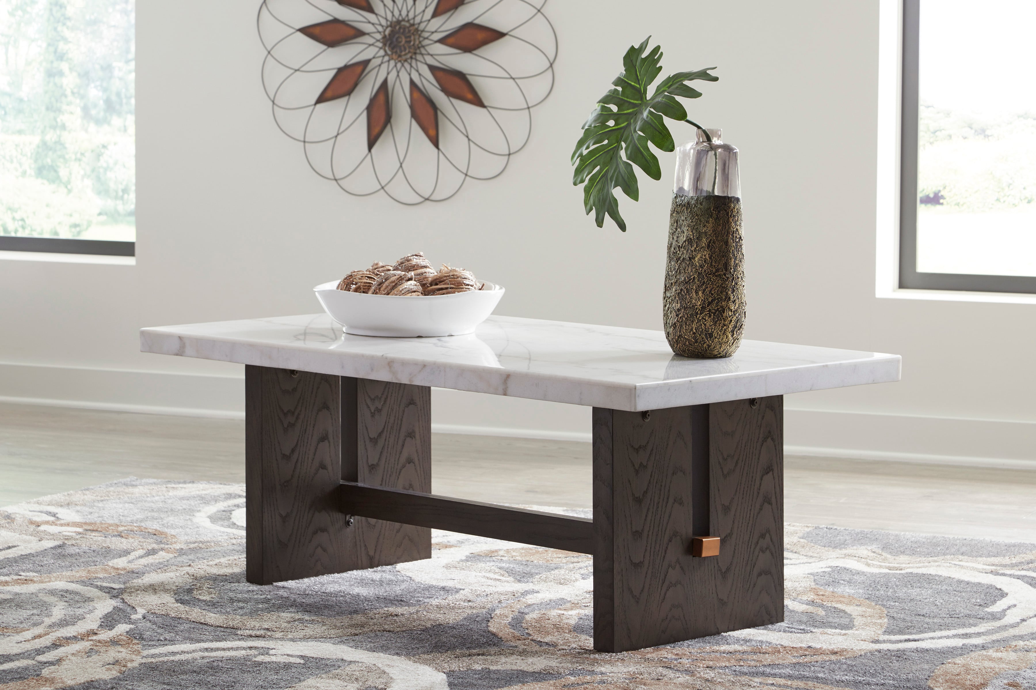 Value city best sale marble coffee table