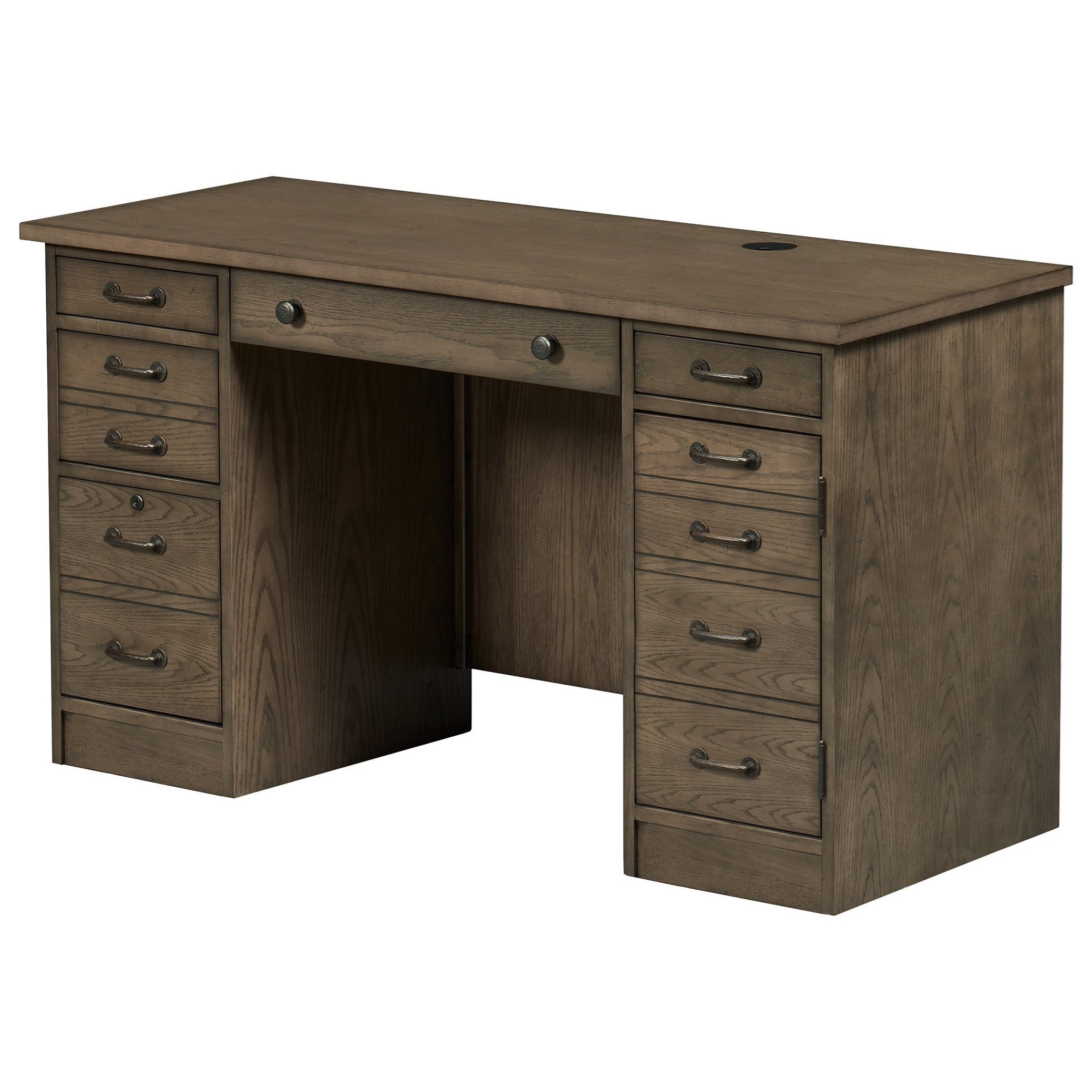 double pedestal desk with filing drawer