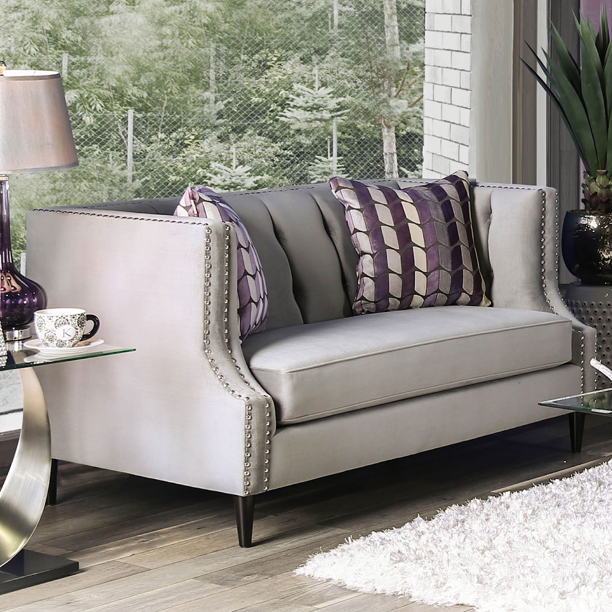 Furniture of America - FOA Tegan Sofa and Loveseat Set
