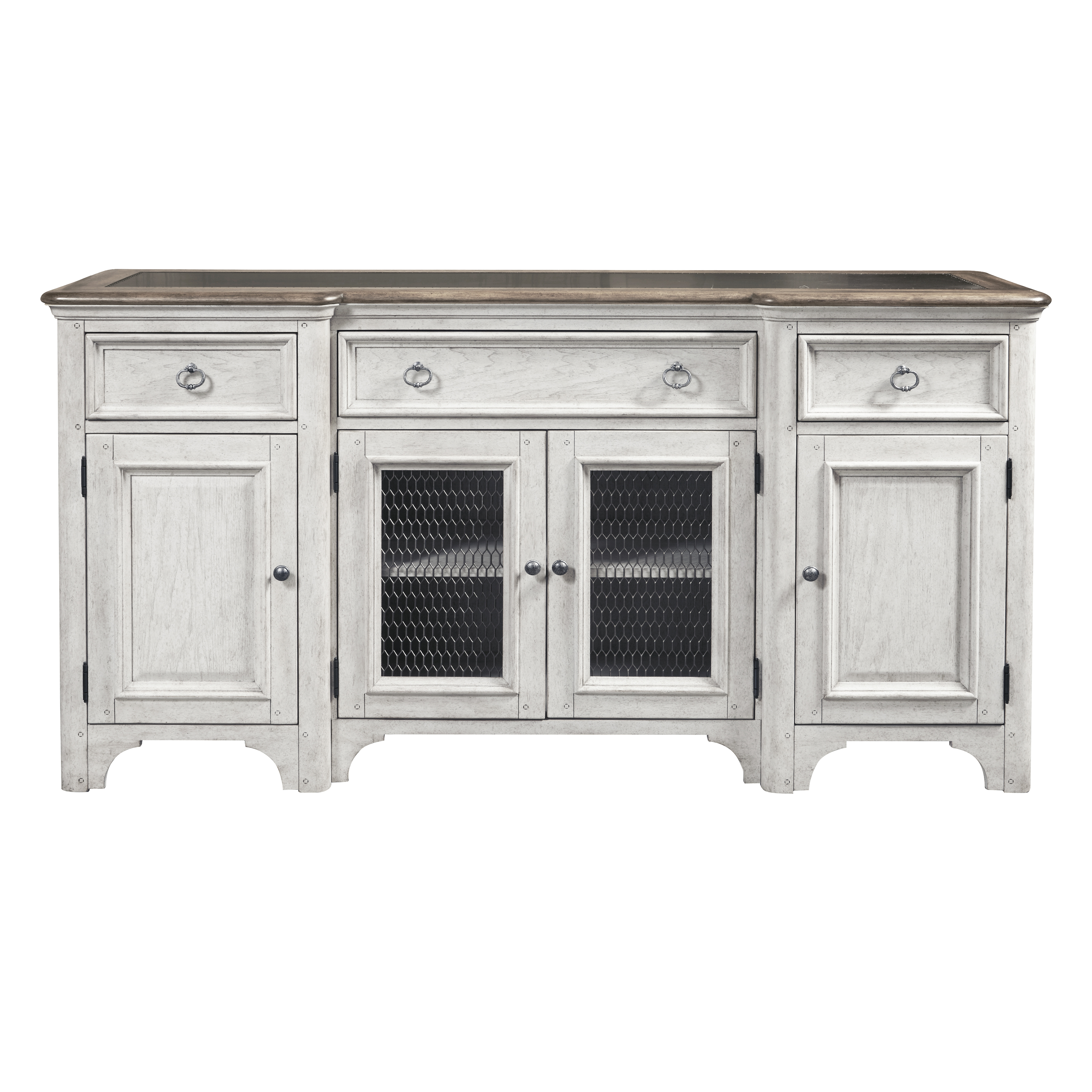 White farmhouse store buffet