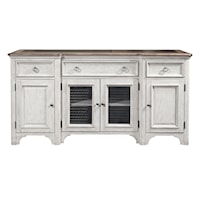 Farmhouse 3-Drawer Buffet with Silverware Tray