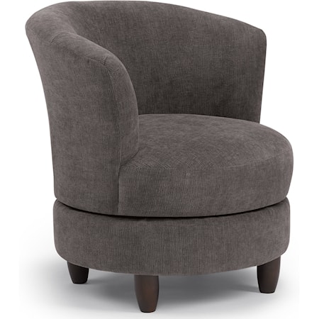 Palmona Swivel Barrel Chair with Wood Legs