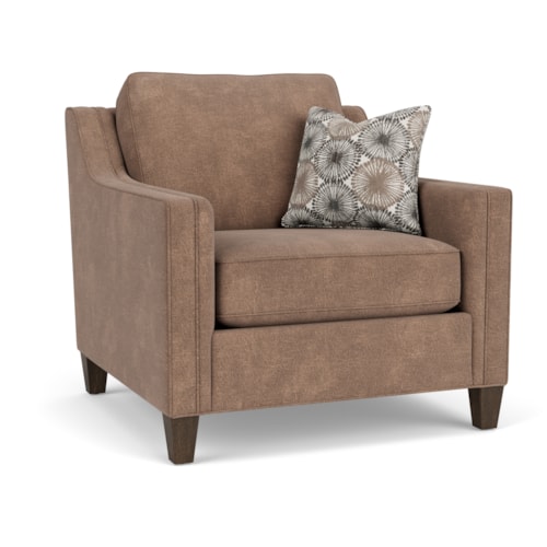 Transitional Accent Chair with Tapered Legs