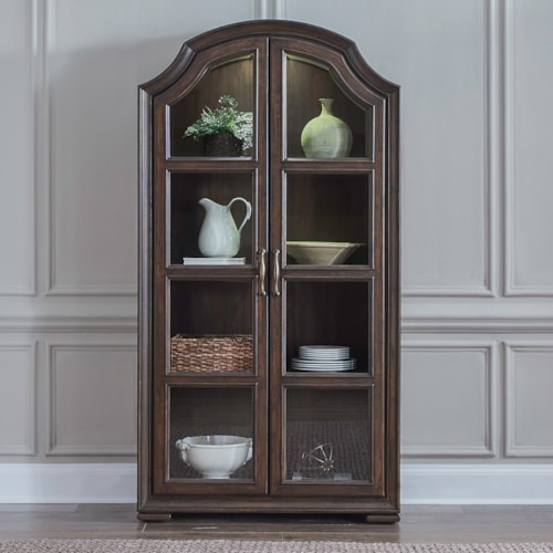 Traditional Bunching Display Cabinet with Adjustable Shelves and Built-in Lighting