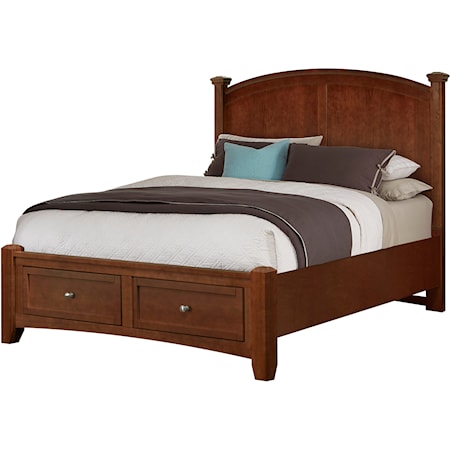 Transitional King Poster Bed with Storage Footboard