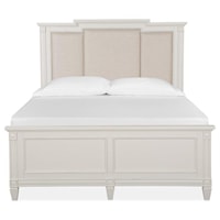 Cottage Style Queen Upholstered Panel Bed