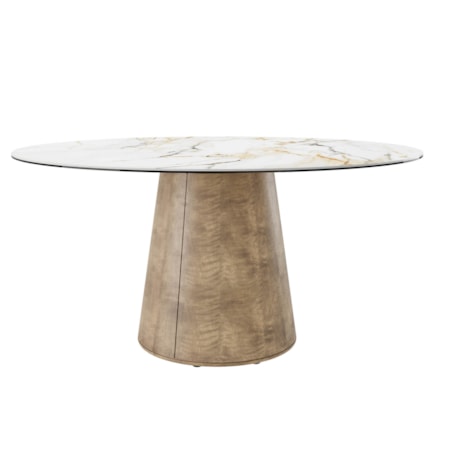 60" Rd. Porcelain-Top Pedestal Dining Table