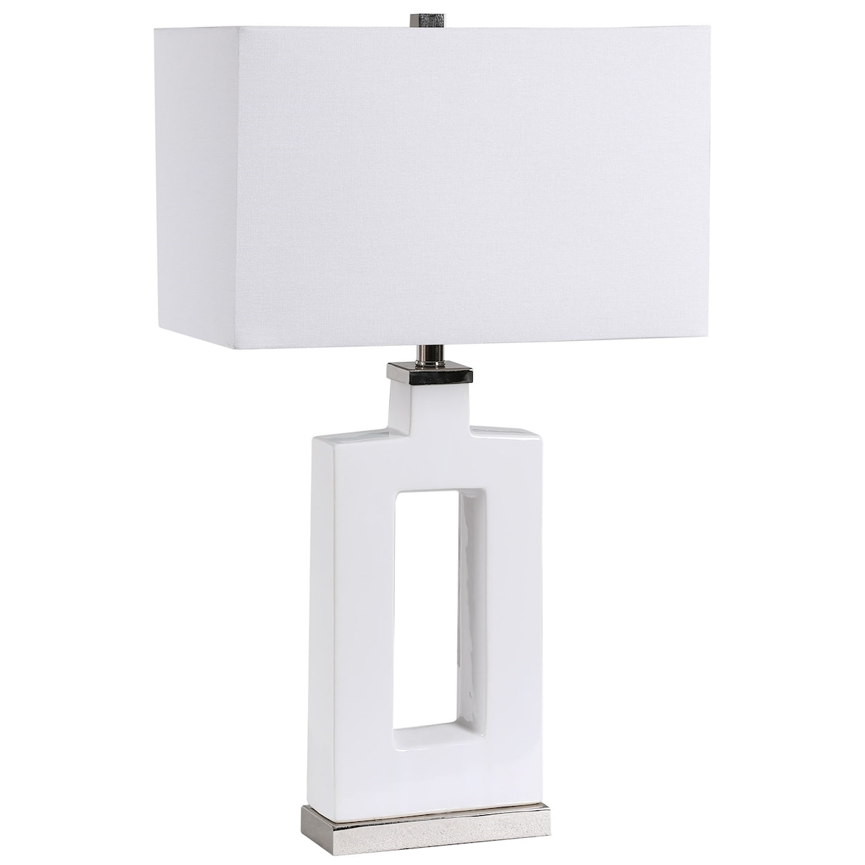 Uttermost Table Lamps Entry Modern White Table Lamp