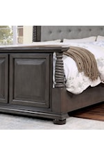 Furniture of America Esperia Traditional King Bed with Upholstered Headboard