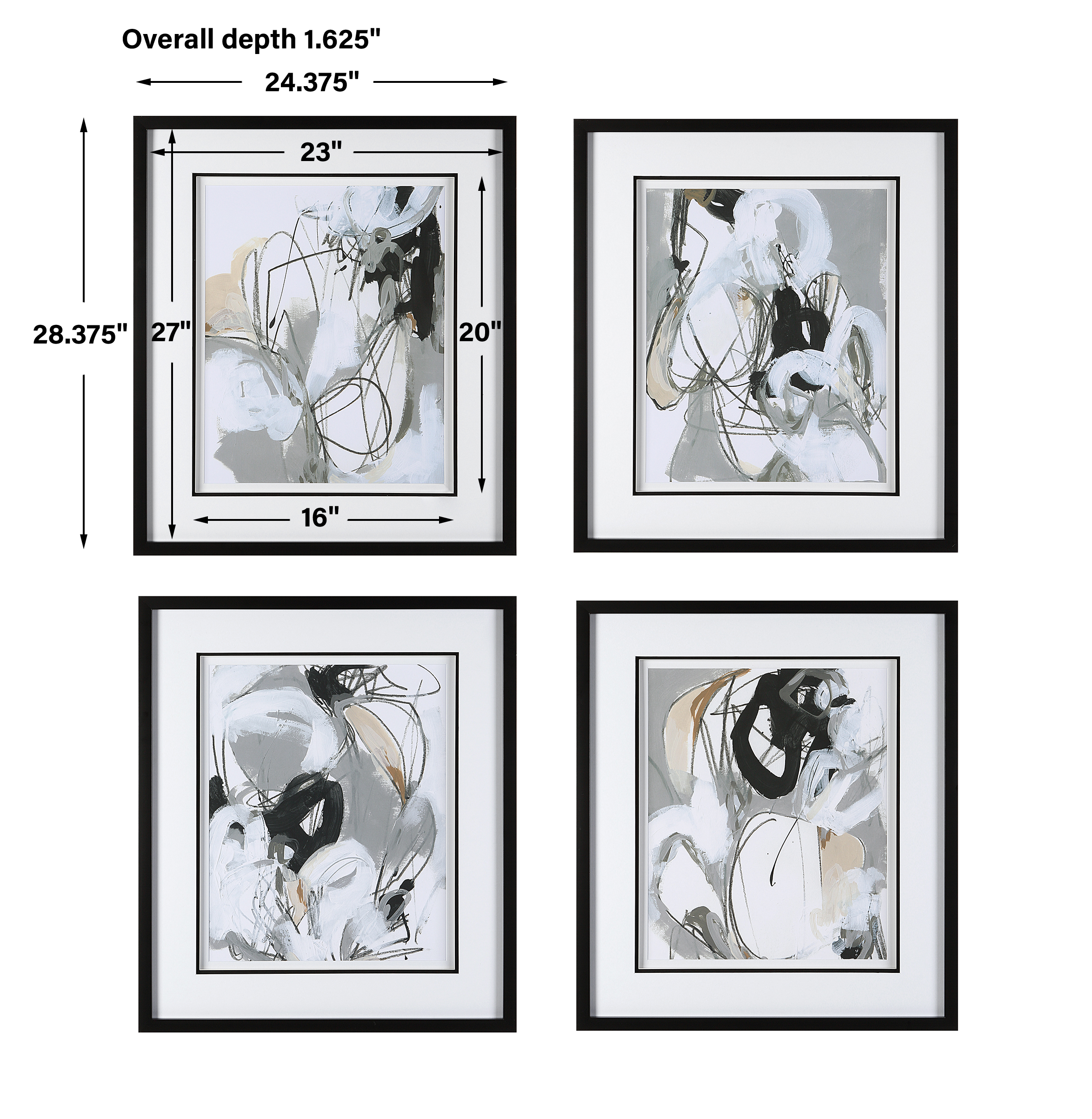 Uttermost Tangled Threads Tangled Threads Abstract Framed Prints S/4
