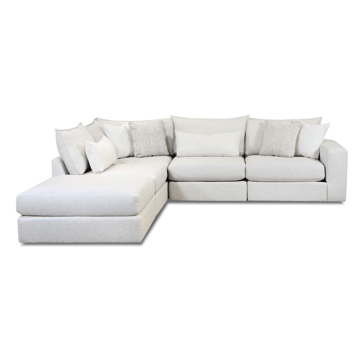 Fusion Furniture 7000 HOGAN COTTON Modular Sectional Sofa with Chaise