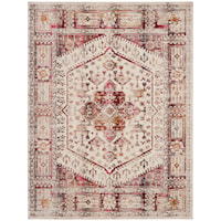 8'10" x 11'10" Ivory Red Rectangle Rug