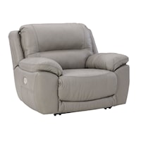 Leather Match Power Recliner with Power Headrest