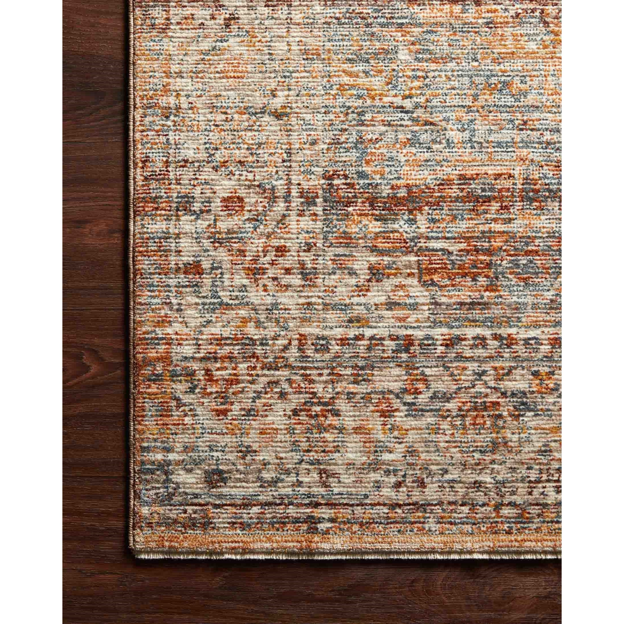 Loloi Rugs Lourdes 5'7" x 5'7"  Tangerine / Ocean Rug