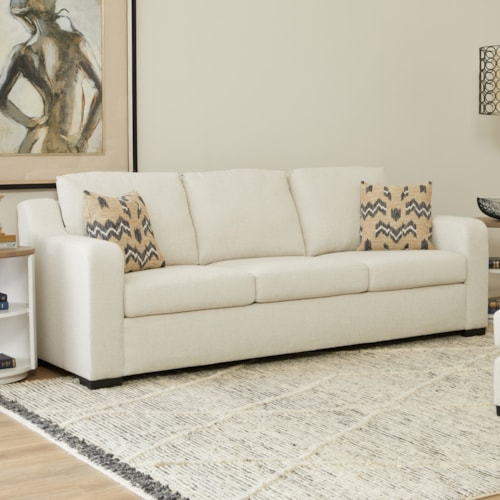 Transitional Sofa with Sloped Track Arms