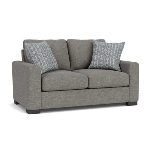 Transitional Loveseat with Track Arms