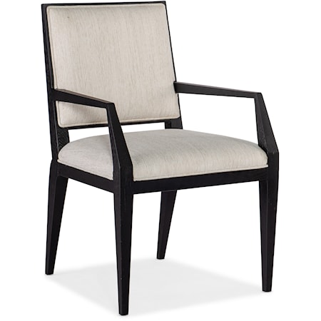 Casual Upholstered Arm Chair with Welt Trim