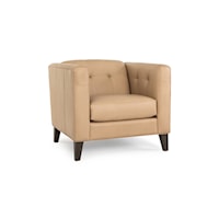 Transitional Stationary Accent Chair with Button Tufting