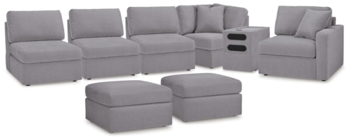 6-Piece Sectional And 2 Ottomans