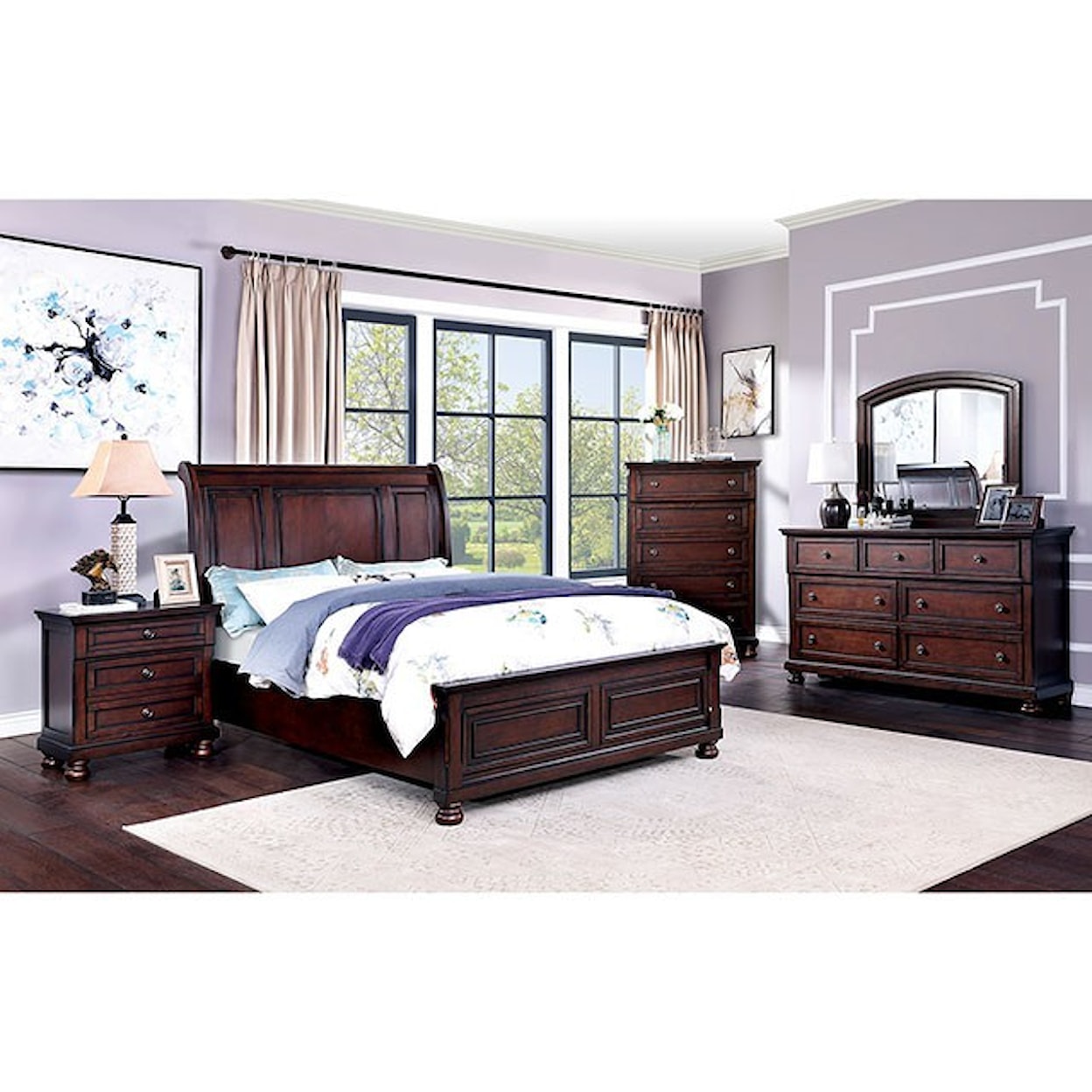 Furniture of America Wells Queen Bedroom Group 