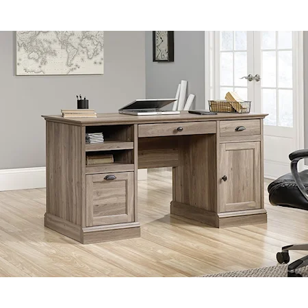 Contemporary Double Pedestal Executive Desk with File Drawer
