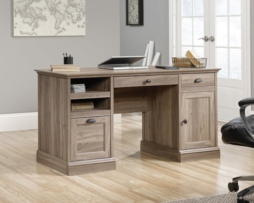 Contemporary Double Pedestal Executive Desk with File Drawer