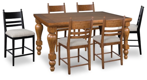 Counter Height Dining Table And 6 Barstools
