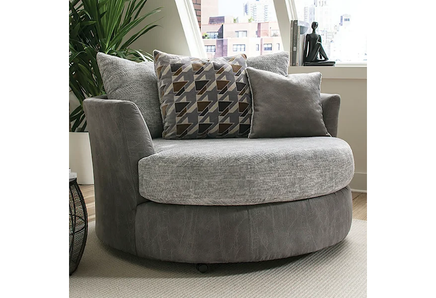 Alannah Swivel Chair by Furniture of America at Dream Home Interiors
