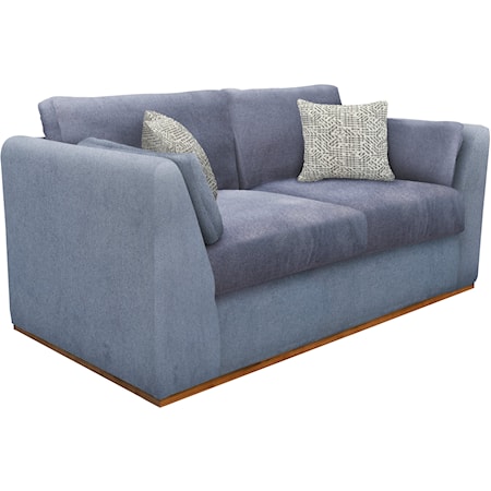 Transitional Loveseat with Gray Fabric