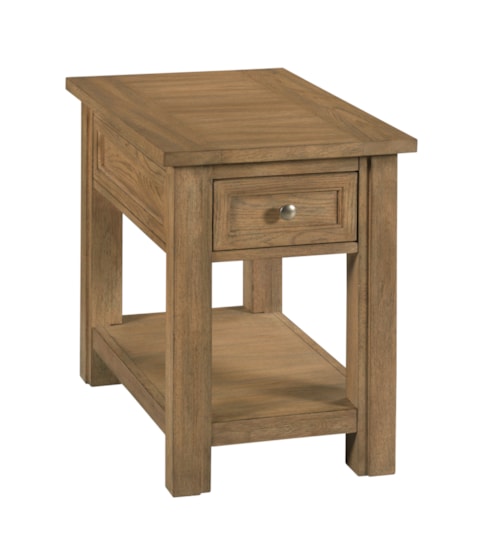 Transitional Rectangular 1-Drawer Chairside Table with Charging Ports