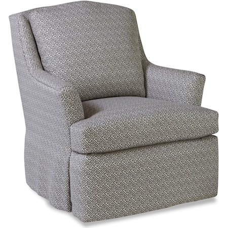 Casual Swivel Accent Chair with Flared Arms
