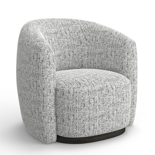 Contemporary Swivel Barrel Chair with Shelter Arms