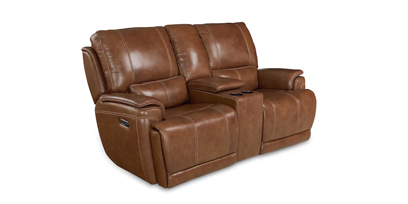 Bassett Club Level - Burlington Motion Loveseat W/Power & Console