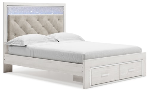 Queen Upholstered Storage Bed