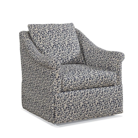 Dressmaker Swivel Chair w/Sloped Roll Arms