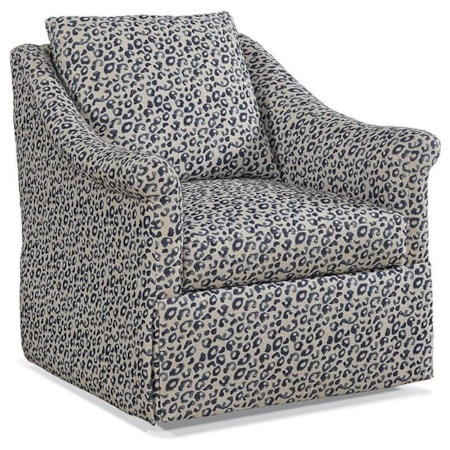 Dressmaker Swivel Chair w/Sloped Roll Arms