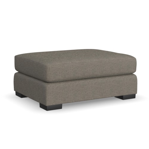 Transitional Rectangular Cocktail Ottoman with Low Legs