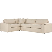 Contemporary L-Shaped Sectional Sofa with Storage Consoles