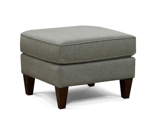 Transitional Rectangular Ottoman with High Tapered Legs