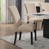 Set of 2 Contemporary Dining Side Chairs with Nailhead Trim 