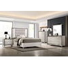 Global Furniture Zambrano Queen Bed with Upholstered Headboard and LED