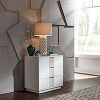 Contemporary 3-Drawer Night Stand with Charging Station